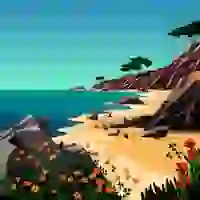 background, sandy beach